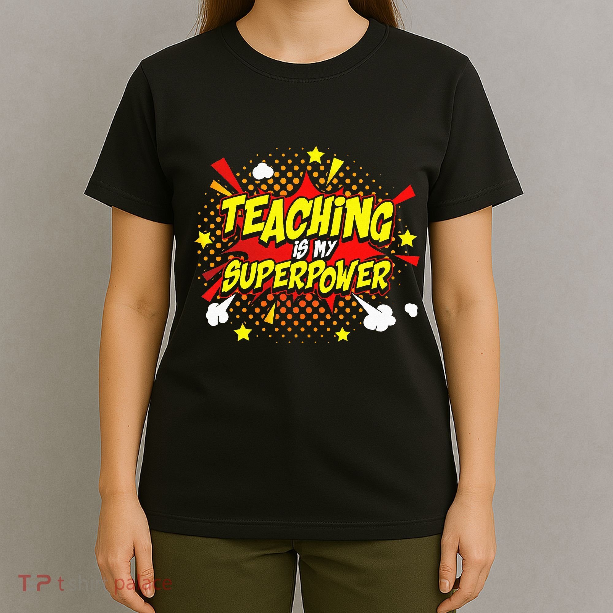 Teaching Is My Superpower Retro Comic Teacher T-Shirt
