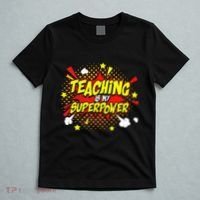 Teaching Is My Superpower Retro Comic Teacher T-Shirt thumb 5