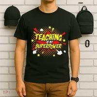 Teaching Is My Superpower Retro Comic Teacher T-Shirt thumb 6