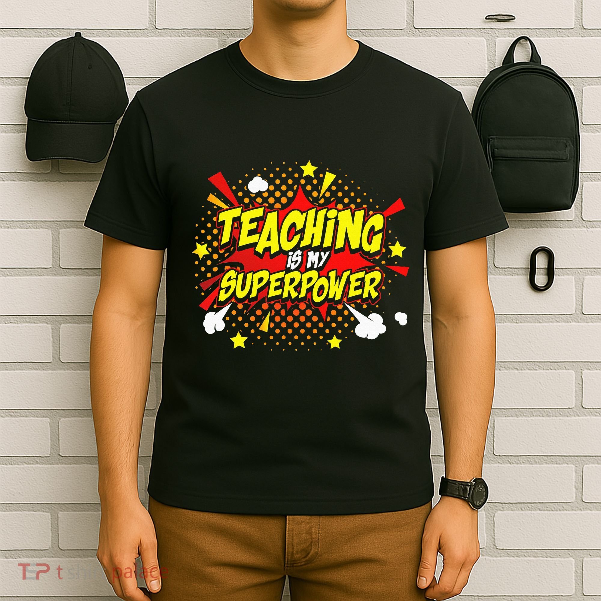 Teaching Is My Superpower Retro Comic Teacher T-Shirt