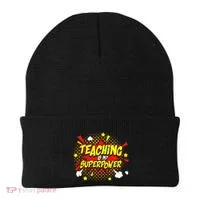 Teaching Is My Superpower Retro Comic Teacher Beanie thumb 0