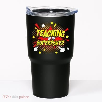 Teaching Is My Superpower Retro Comic Teacher Tumbler