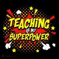 Teaching Is My Superpower Retro Comic Teacher Ornament thumb 1