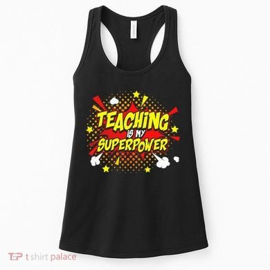 Teaching Is My Superpower Retro Comic Teacher Women's Tank Top