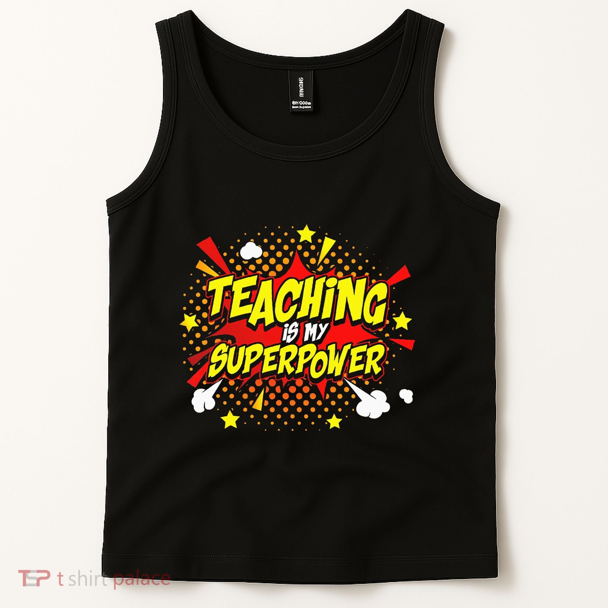 Teaching Is My Superpower Retro Comic Teacher Tank Top