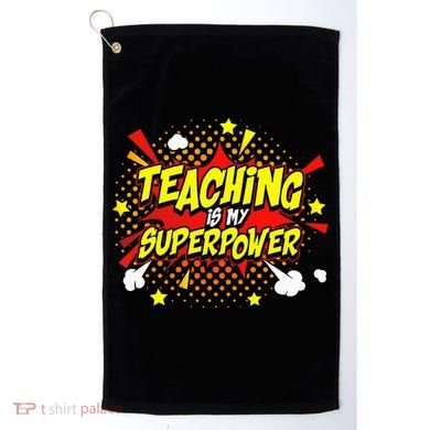 Teaching Is My Superpower Retro Comic Teacher Golf Towel