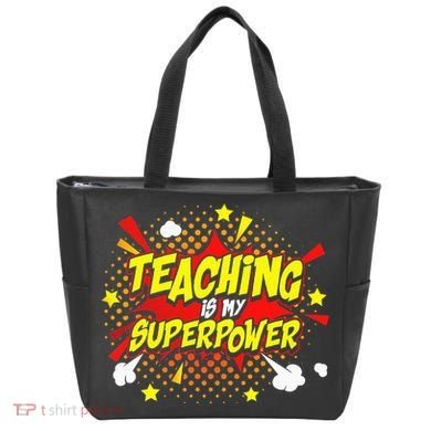 Teaching Is My Superpower Retro Comic Teacher Tote Bag