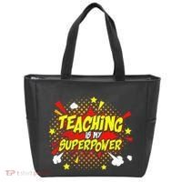 Teaching Is My Superpower Retro Comic Teacher Tote Bag thumb 0