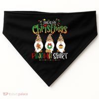 This is my christmas pajama Shirt Gnome Christmas Red Plaid USA-Made Doggie Bandana thumb 0