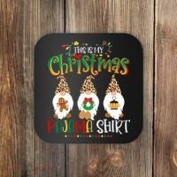 This is my christmas pajama Shirt Gnome Christmas Red Plaid Coaster thumb 0