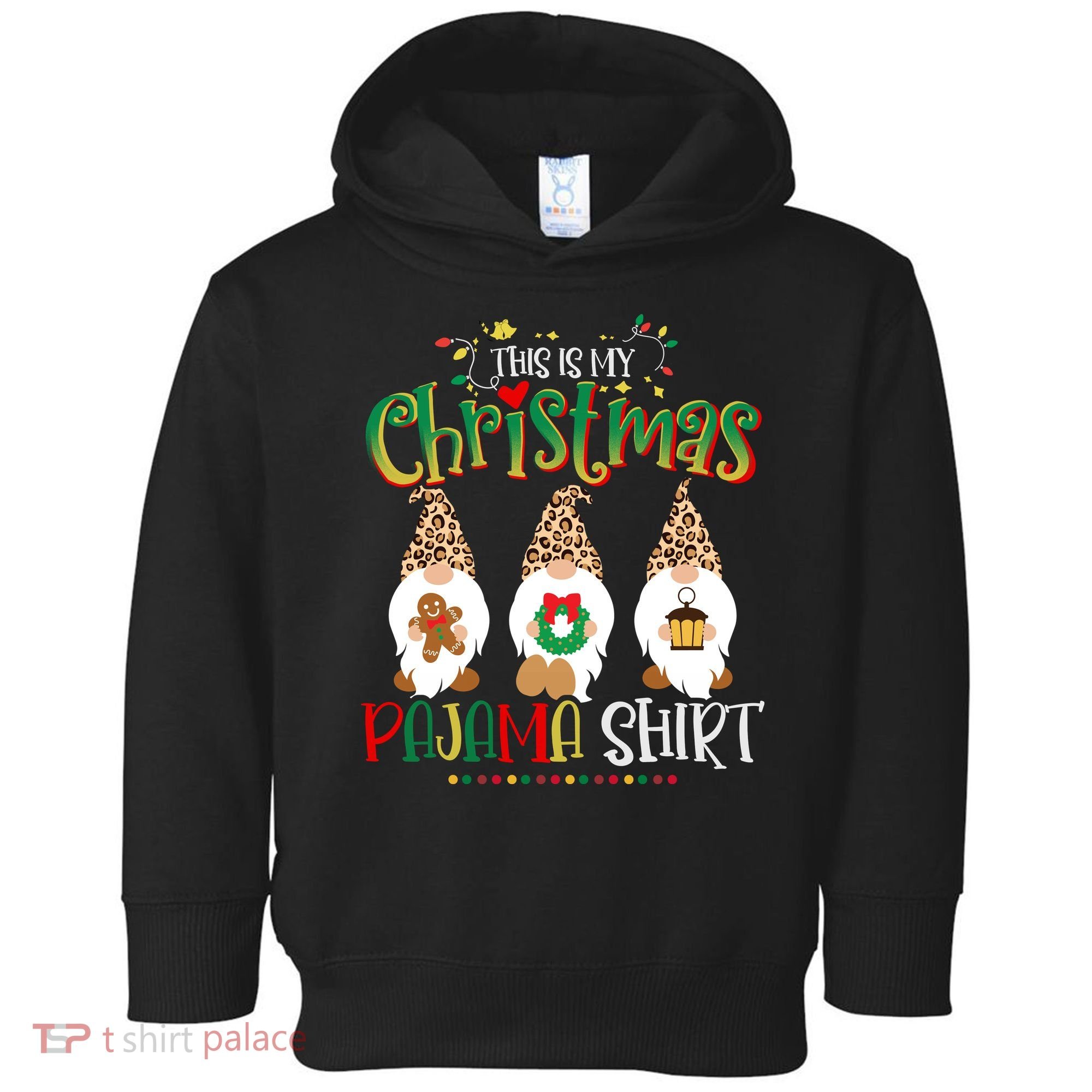 This is my christmas pajama Shirt Gnome Christmas Red Plaid Toddler Hoodie