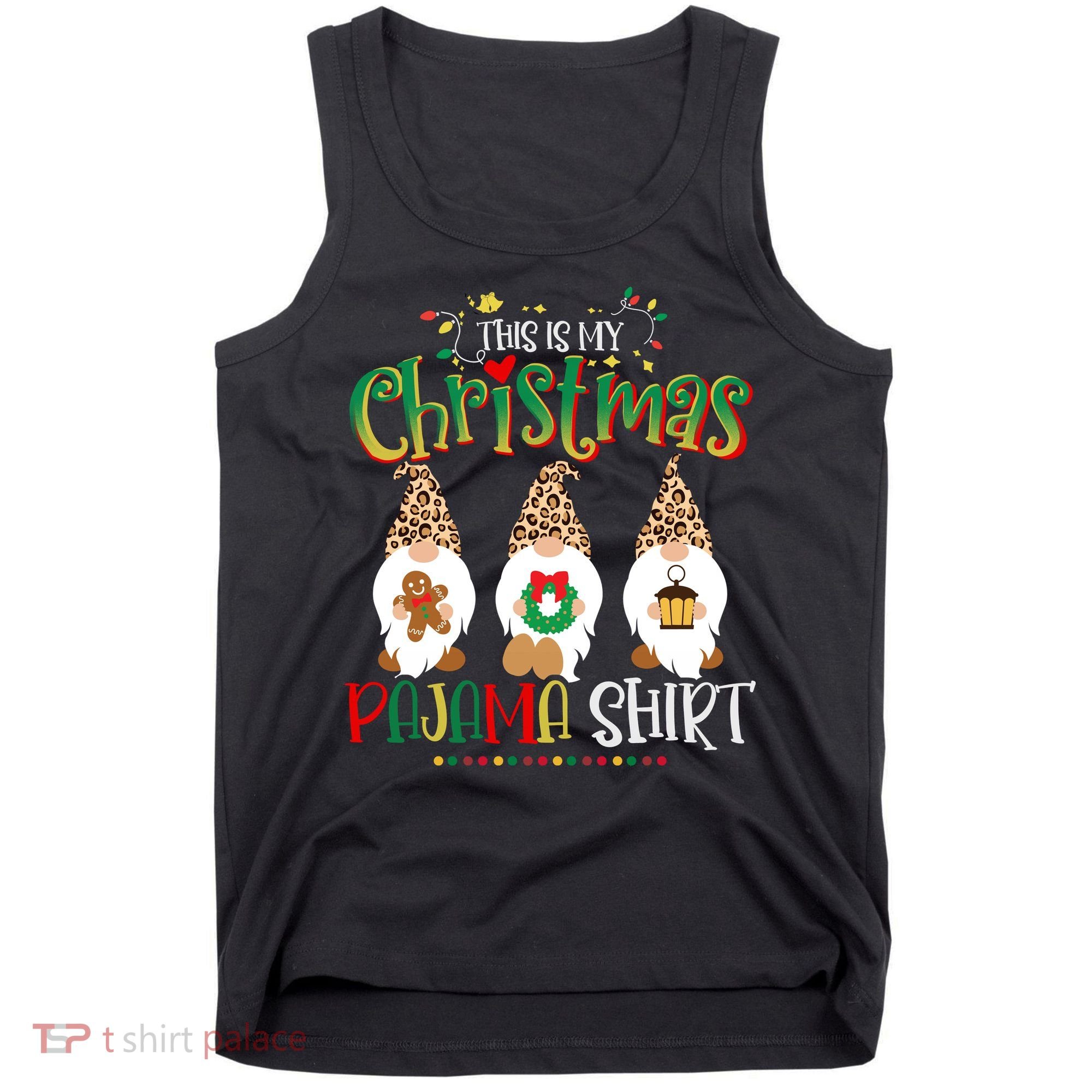 This is my christmas pajama Shirt Gnome Christmas Red Plaid Tank Top