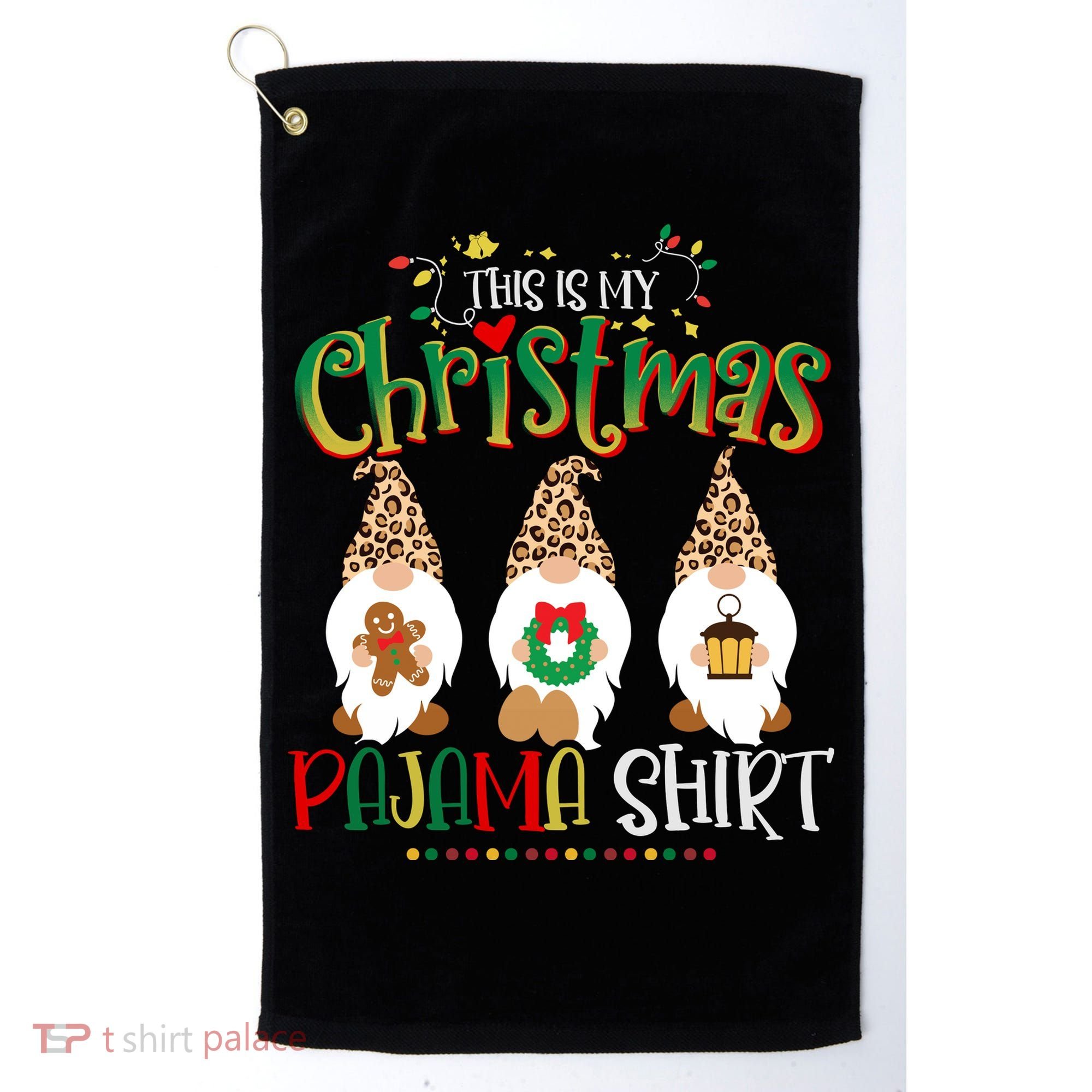This is my christmas pajama Shirt Gnome Christmas Red Plaid Golf Towel