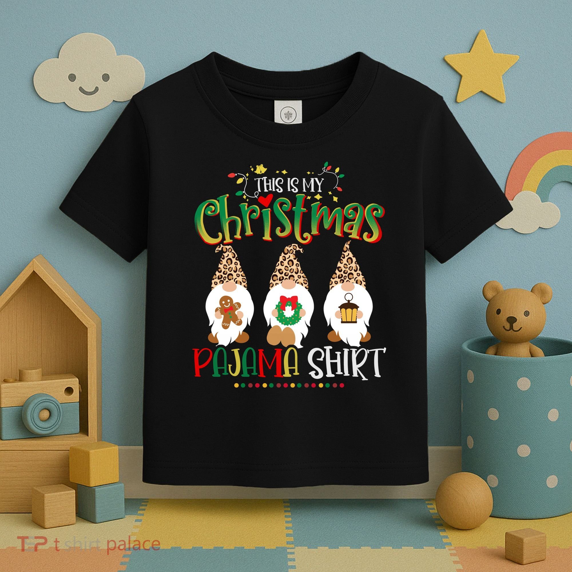 This is my christmas pajama Shirt Gnome Christmas Red Plaid Toddler T-Shirt