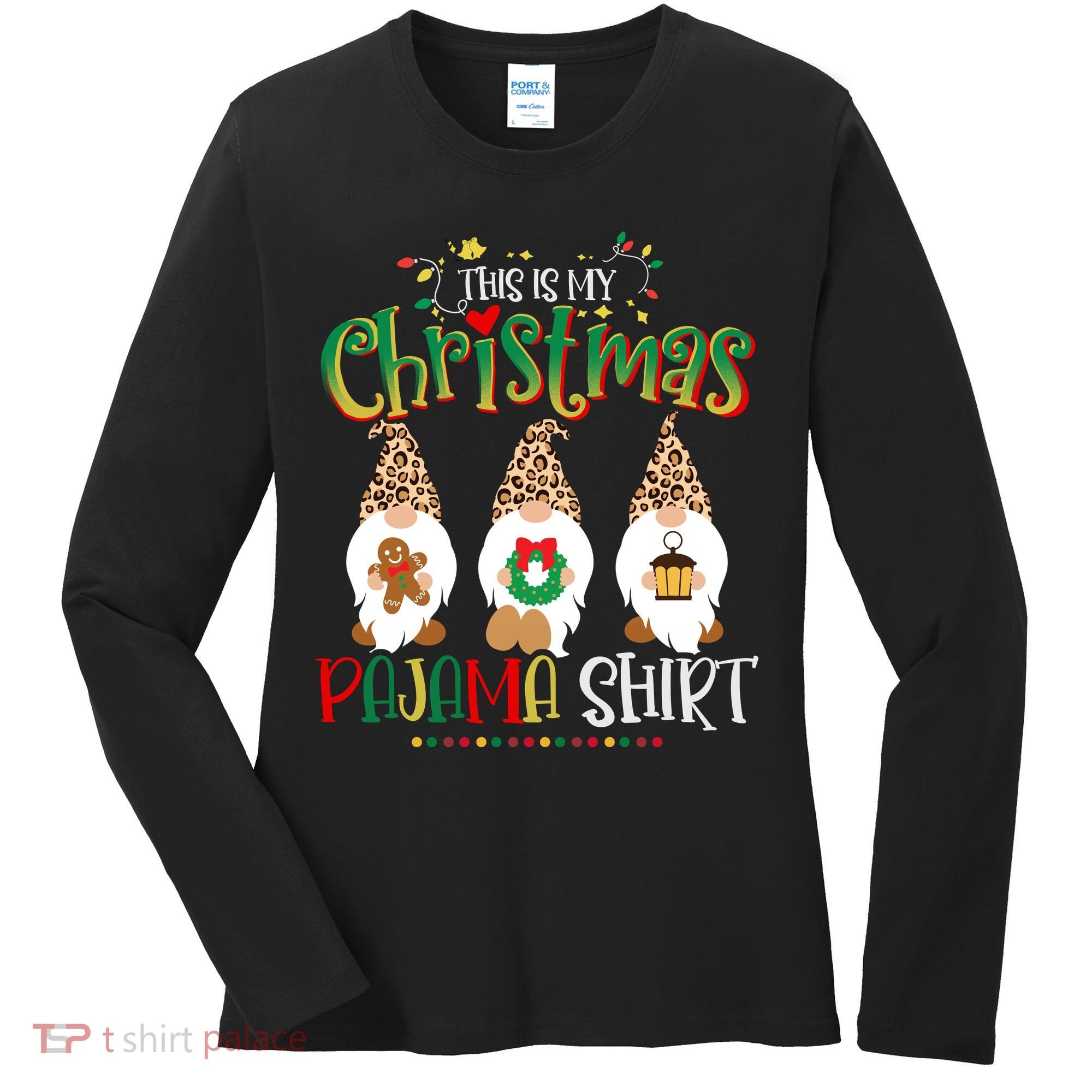 This is my christmas pajama Shirt Gnome Christmas Red Plaid Women's Long Sleeve Shirt