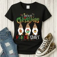 This is my christmas pajama Shirt Gnome Christmas Red Plaid Women's T-Shirt thumb 3