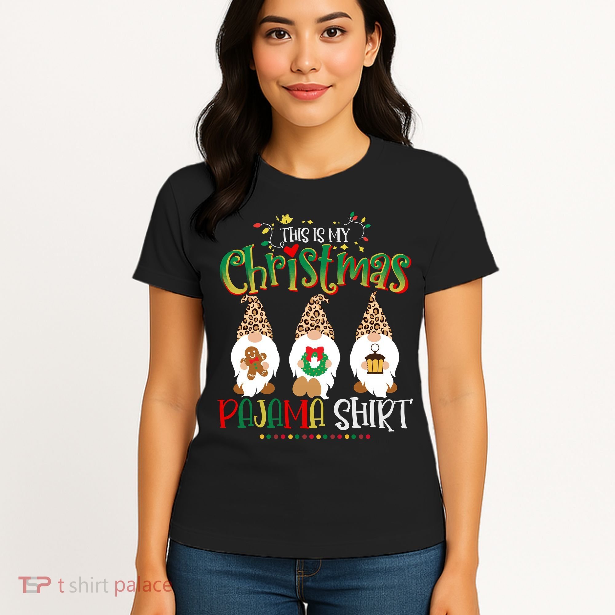 This is my christmas pajama Shirt Gnome Christmas Red Plaid Women's T-Shirt