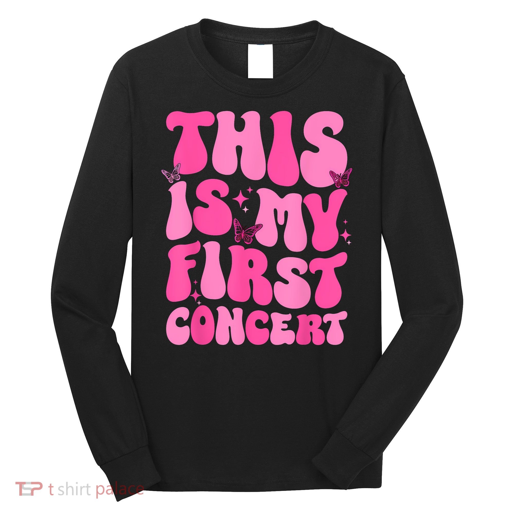 This Is My First Concert Music Event Retro Groovy Girl Long Sleeve Shirt