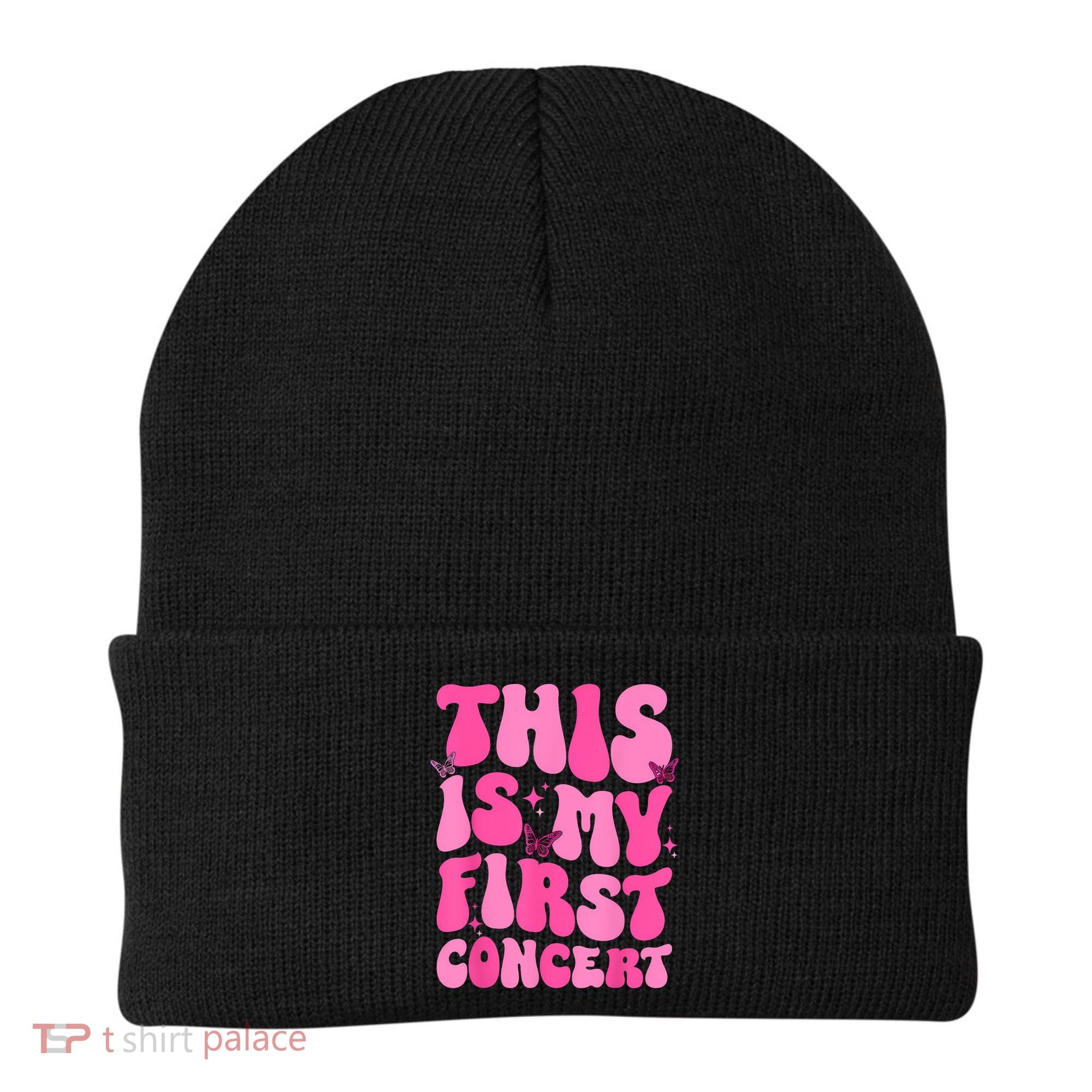 This Is My First Concert Music Event Retro Groovy Girl Beanie