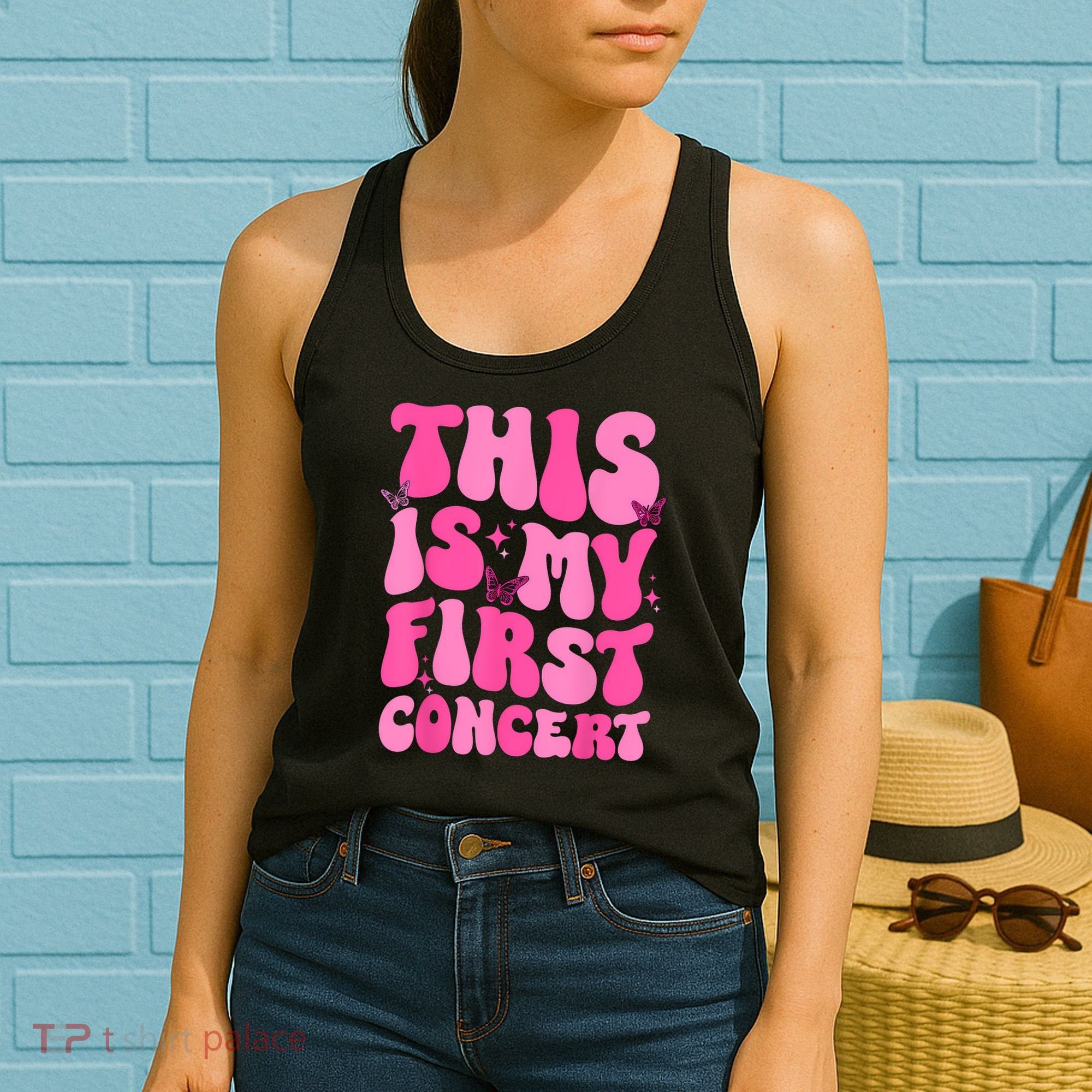 This Is My First Concert Music Event Retro Groovy Girl Women's Tank Top