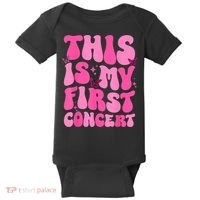 This Is My First Concert Music Event Retro Groovy Girl Baby Bodysuit thumb 0