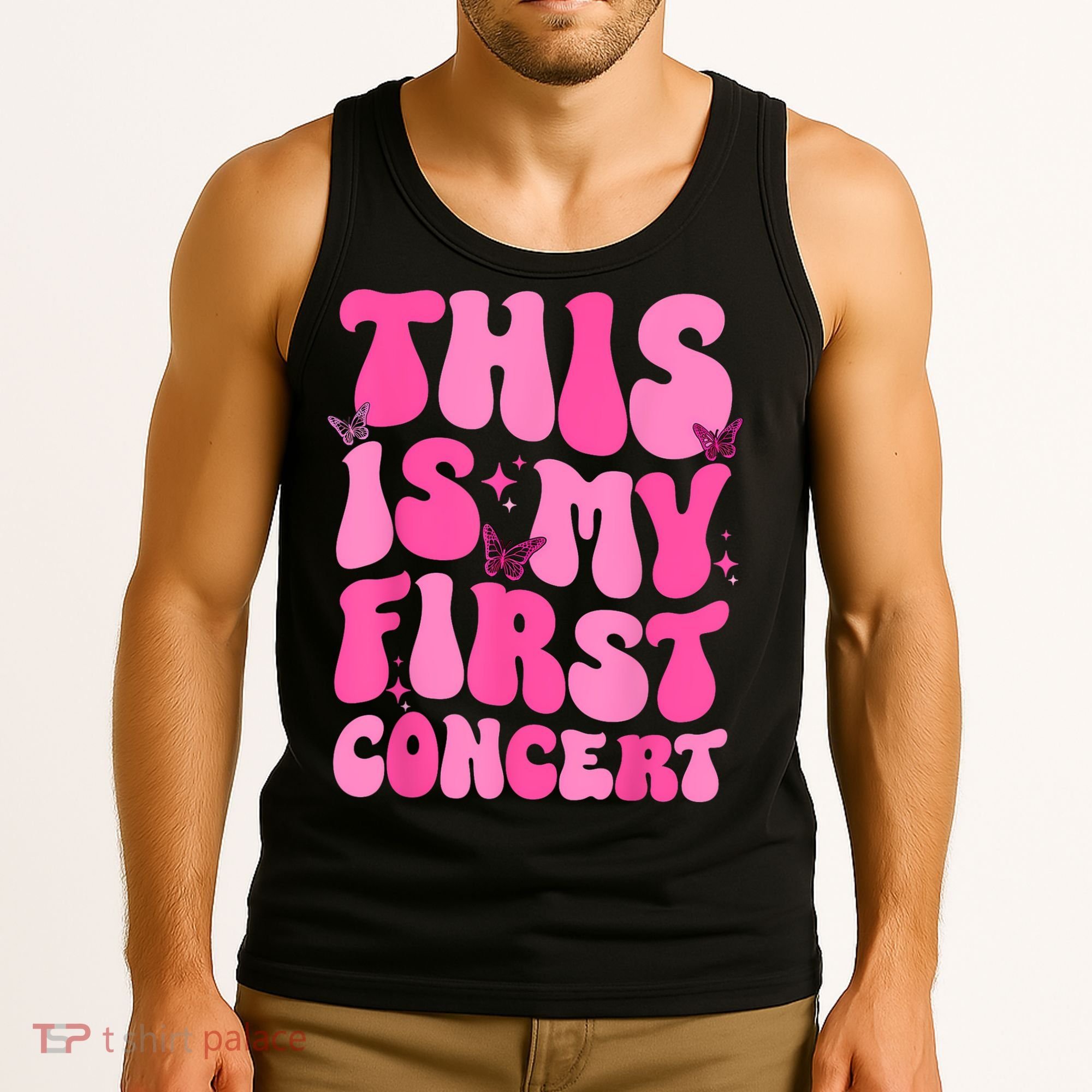 This Is My First Concert Music Event Retro Groovy Girl Tank Top