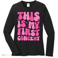 This Is My First Concert Music Event Retro Groovy Girl Women's Long Sleeve Shirt thumb 0