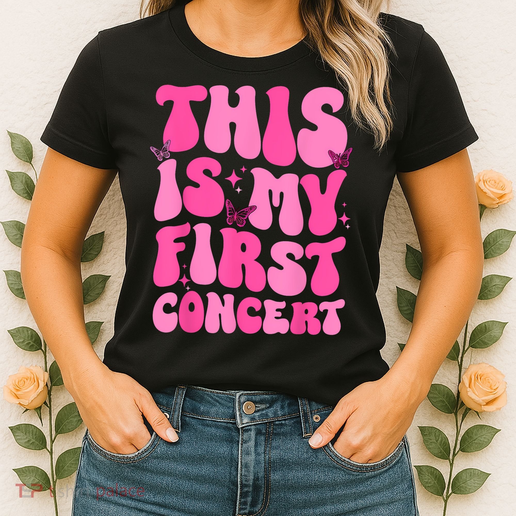 This Is My First Concert Music Event Retro Groovy Girl Women's T-Shirt