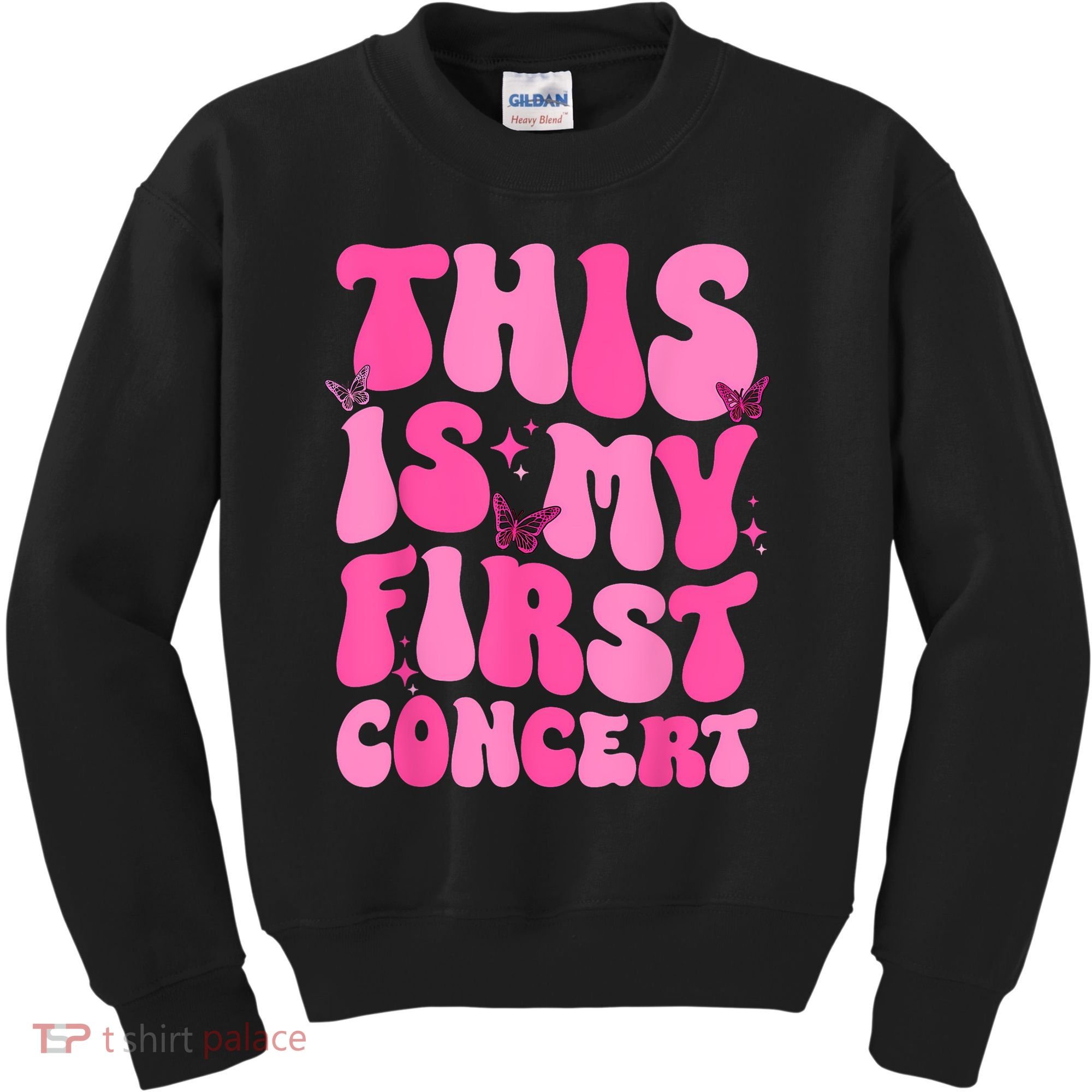This Is My First Concert Music Event Retro Groovy Girl Kids Sweatshirt