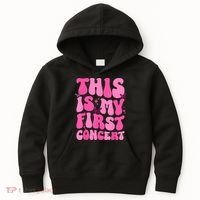 This Is My First Concert Music Event Retro Groovy Girl Kids Hoodie thumb 0