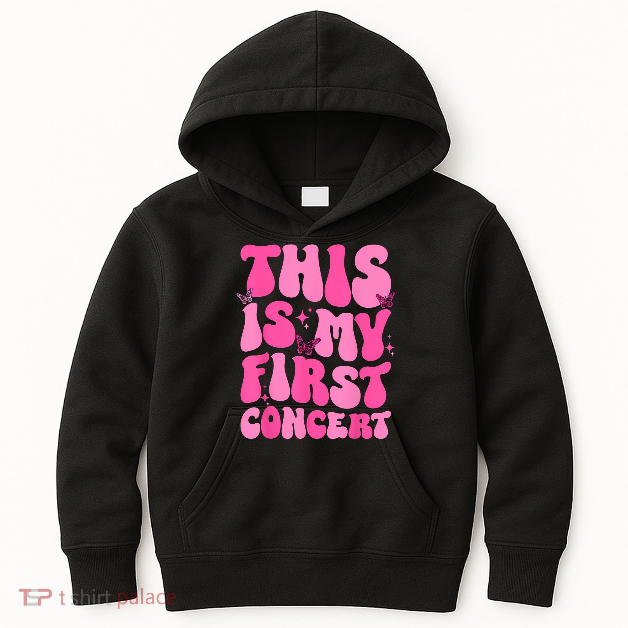 This Is My First Concert Music Event Retro Groovy Girl Kids Hoodie