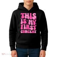 This Is My First Concert Music Event Retro Groovy Girl Kids Hoodie thumb 4