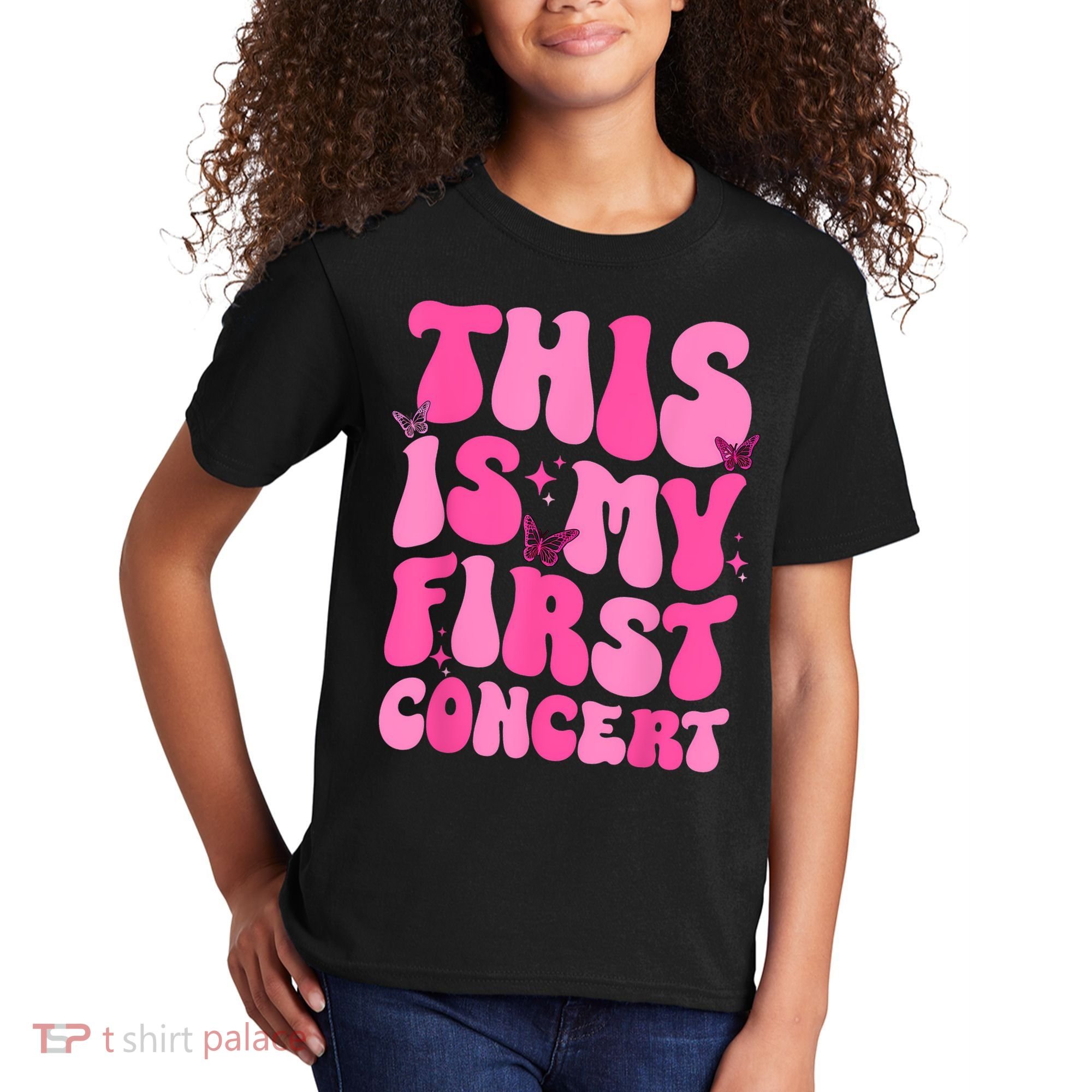 This Is My First Concert Music Event Retro Groovy Girl Kids T-Shirt