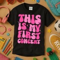 This Is My First Concert Music Event Retro Groovy Girl Kids T-Shirt thumb 3