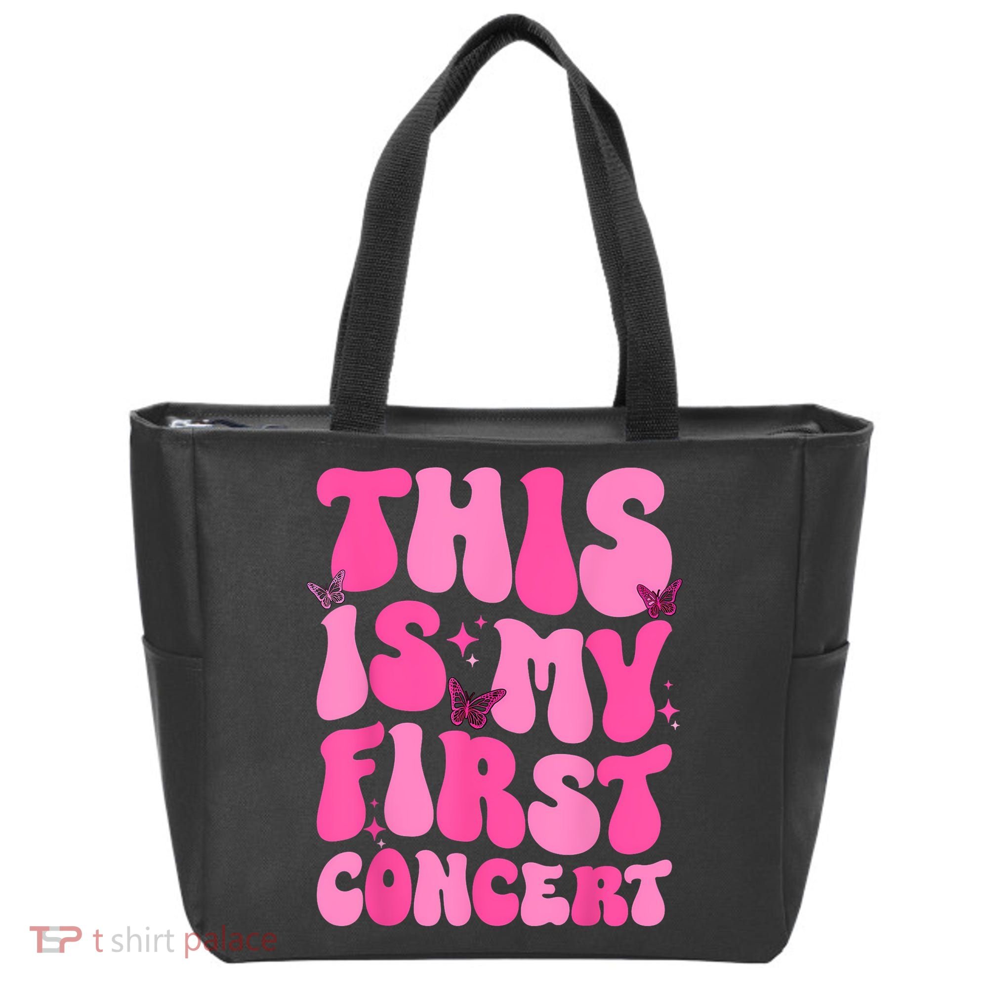 This Is My First Concert Music Event Retro Groovy Girl Tote Bag