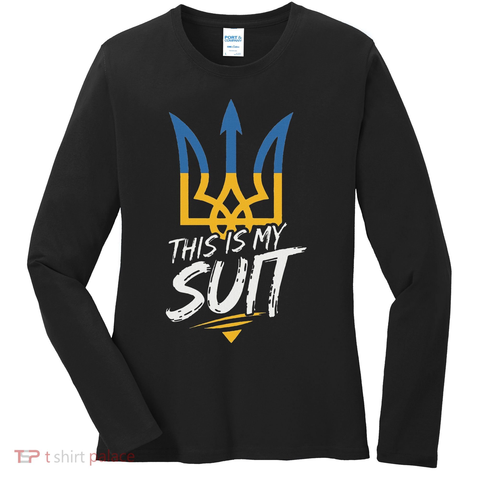 This Is My Suit IM Not Playing Cards Tramp Zelensky Ukraine Women's Long Sleeve Shirt