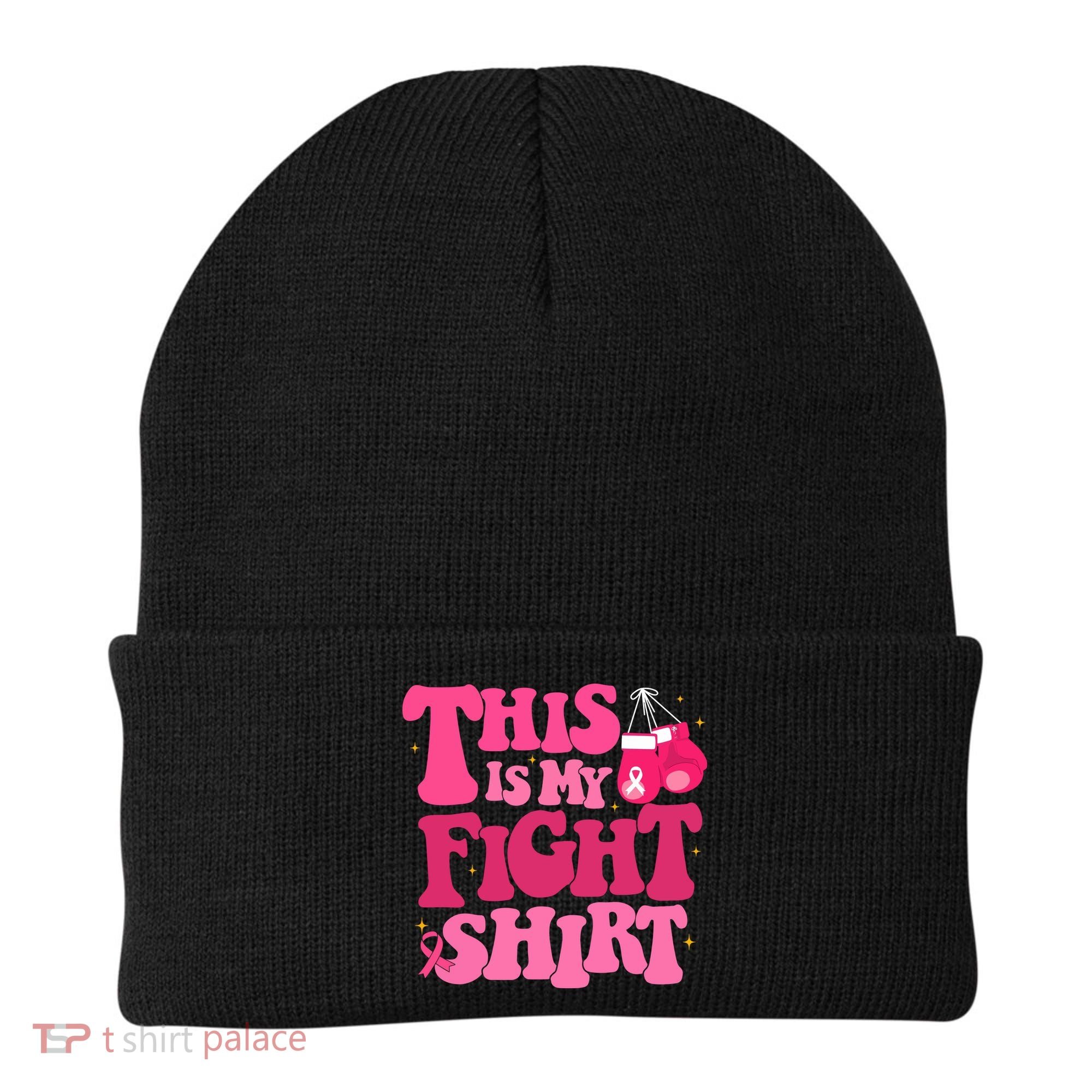 This Is My Fight Breast Cancer Ribbon Support Beanie