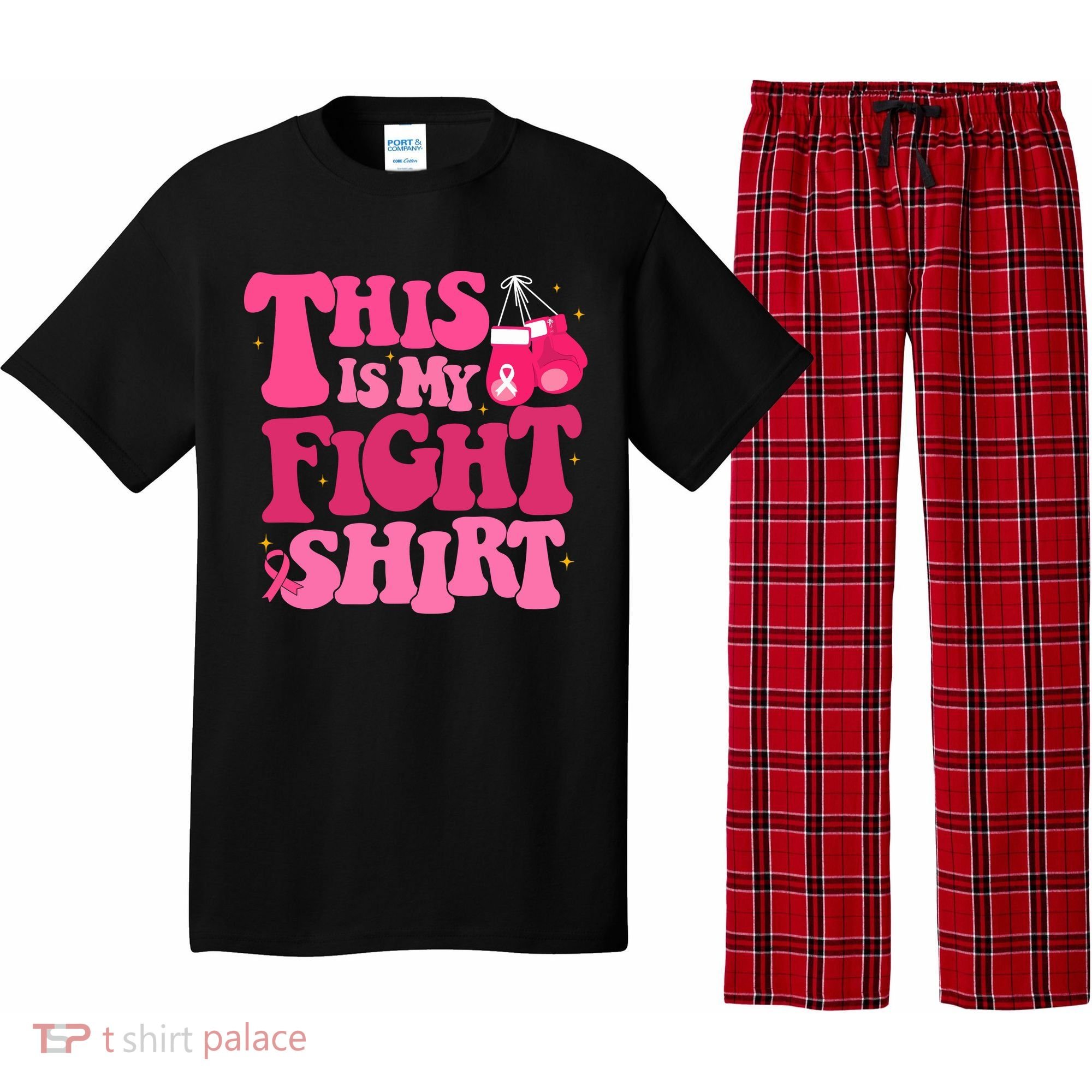 This Is My Fight Breast Cancer Ribbon Support Pajama Set