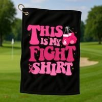 This Is My Fight Breast Cancer Ribbon Support Golf Towel thumb 1