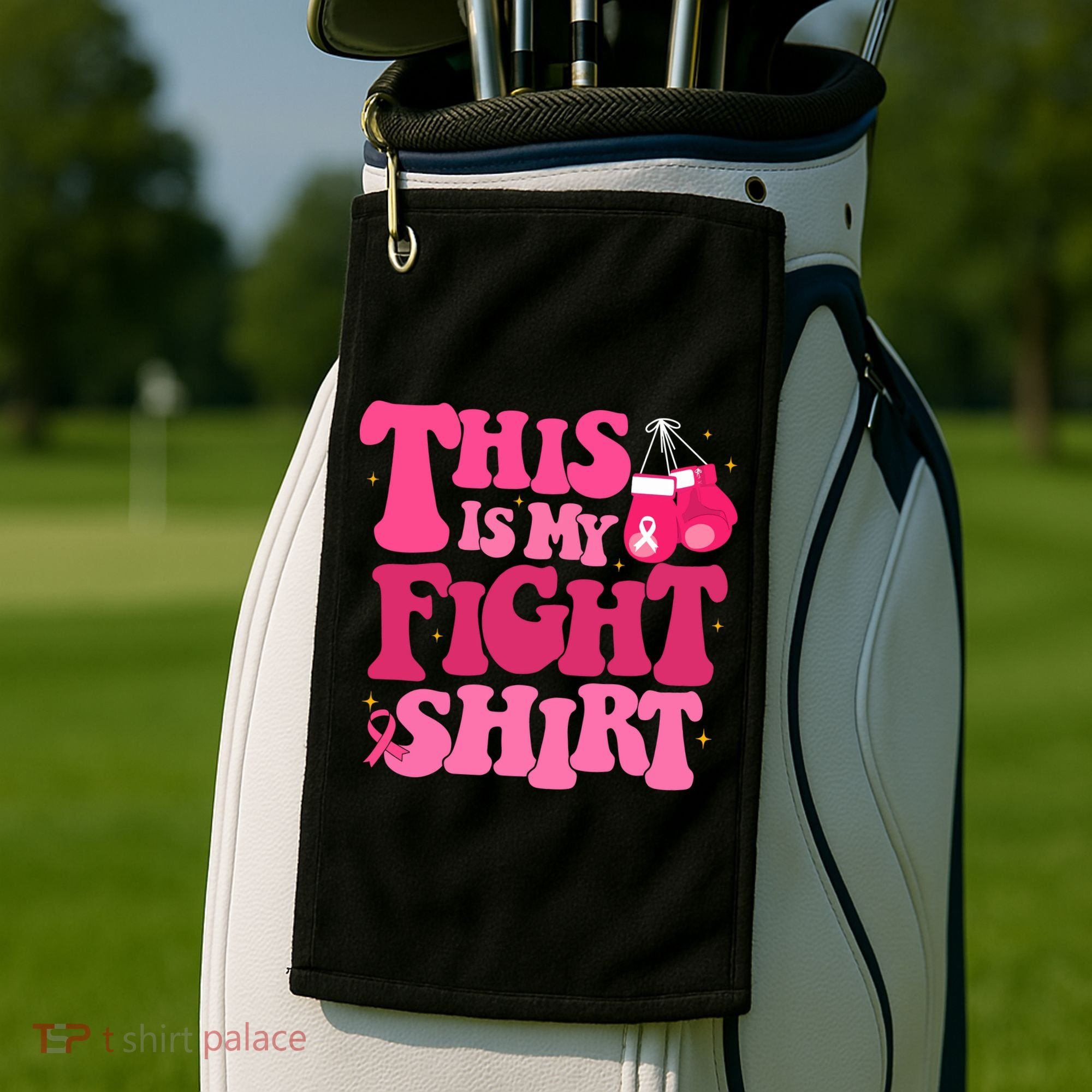 This Is My Fight Breast Cancer Ribbon Support Golf Towel