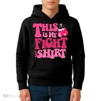 This Is My Fight Breast Cancer Ribbon Support Kids Hoodie thumb 4