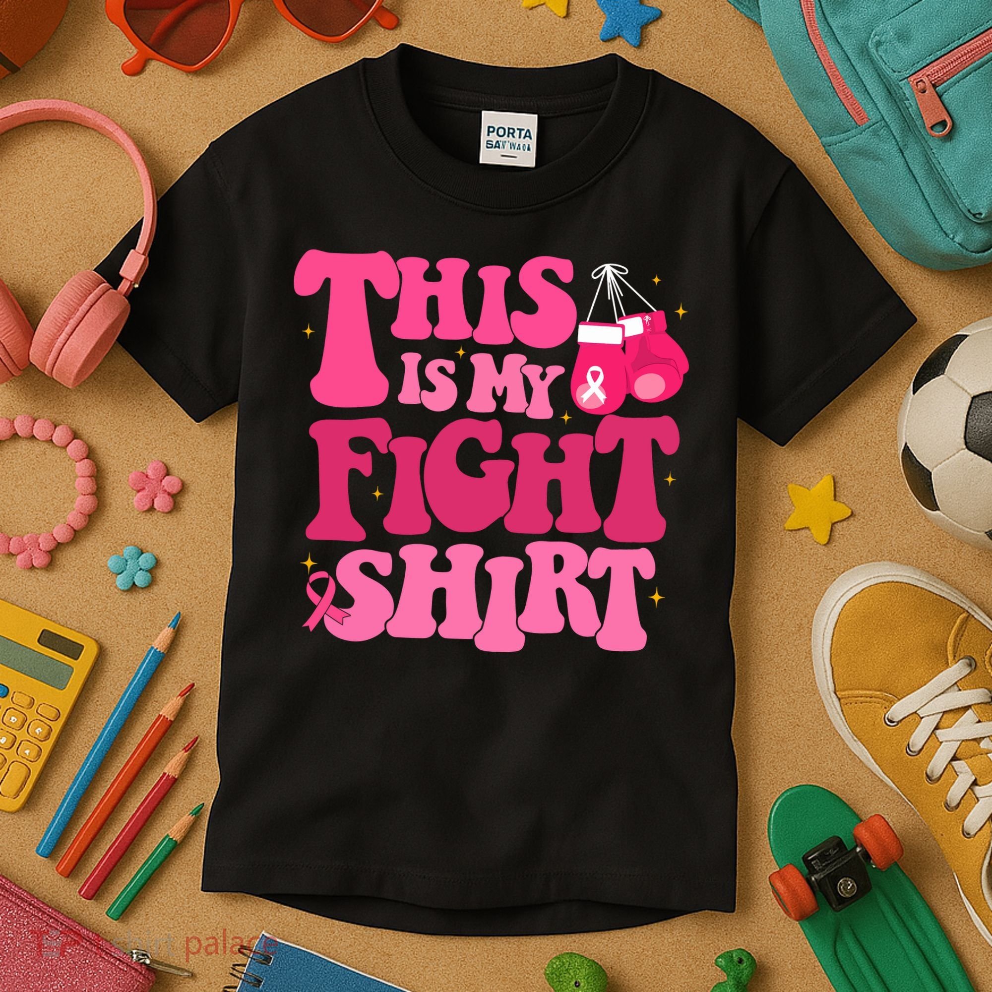 This Is My Fight Breast Cancer Ribbon Support Kids T-Shirt