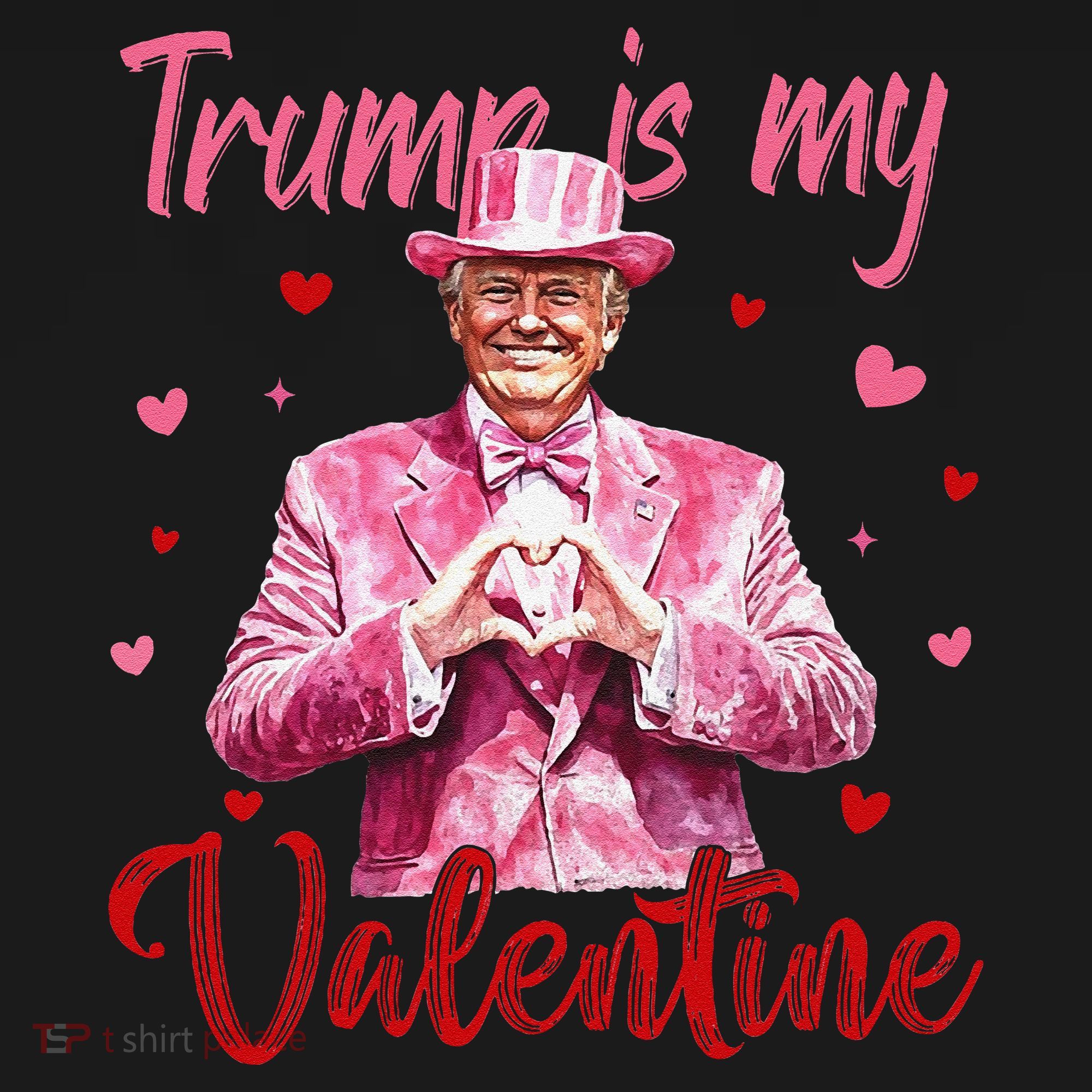Trump Is My Valentine Heart Funny Trump Lover Supporter Women's Hoodie