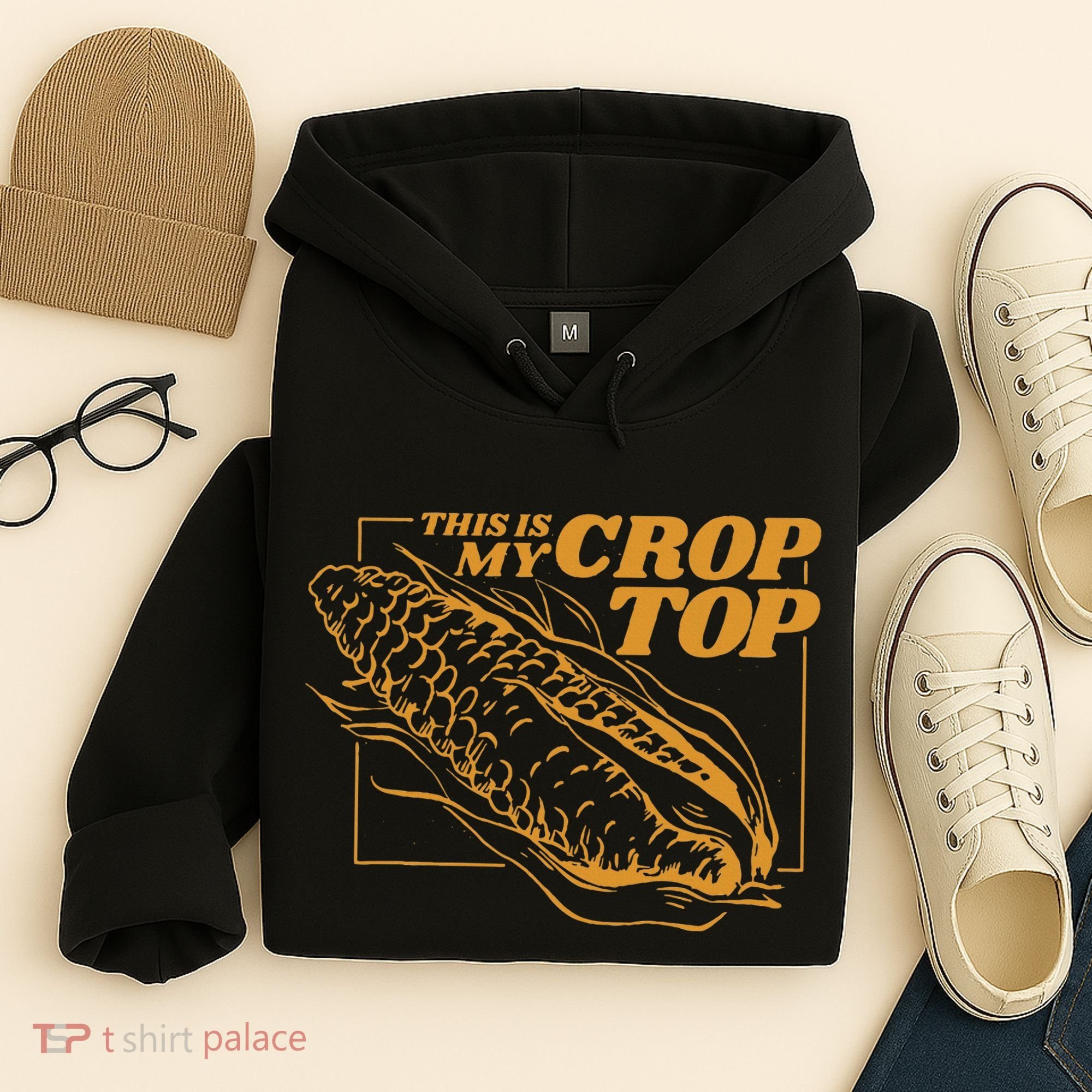 This Is My Crop Top Corn Hoodie
