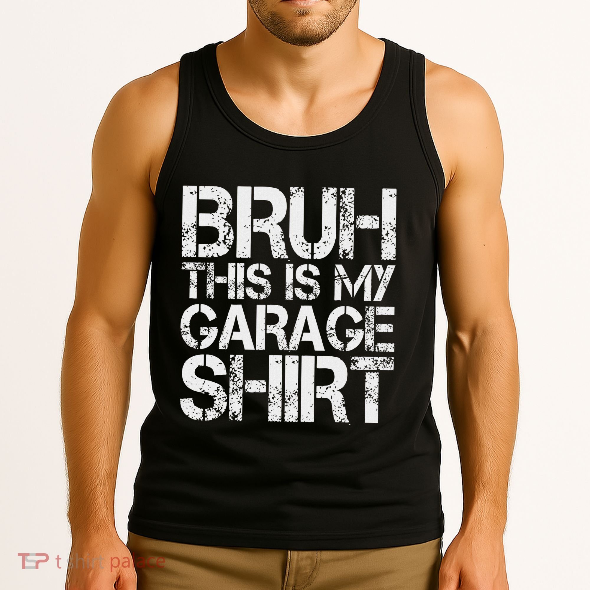 This Is My Garage Mechanic Dad Jokes Funny Fathers Day Tank Top