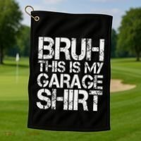 This Is My Garage Mechanic Dad Jokes Funny Fathers Day Golf Towel thumb 1