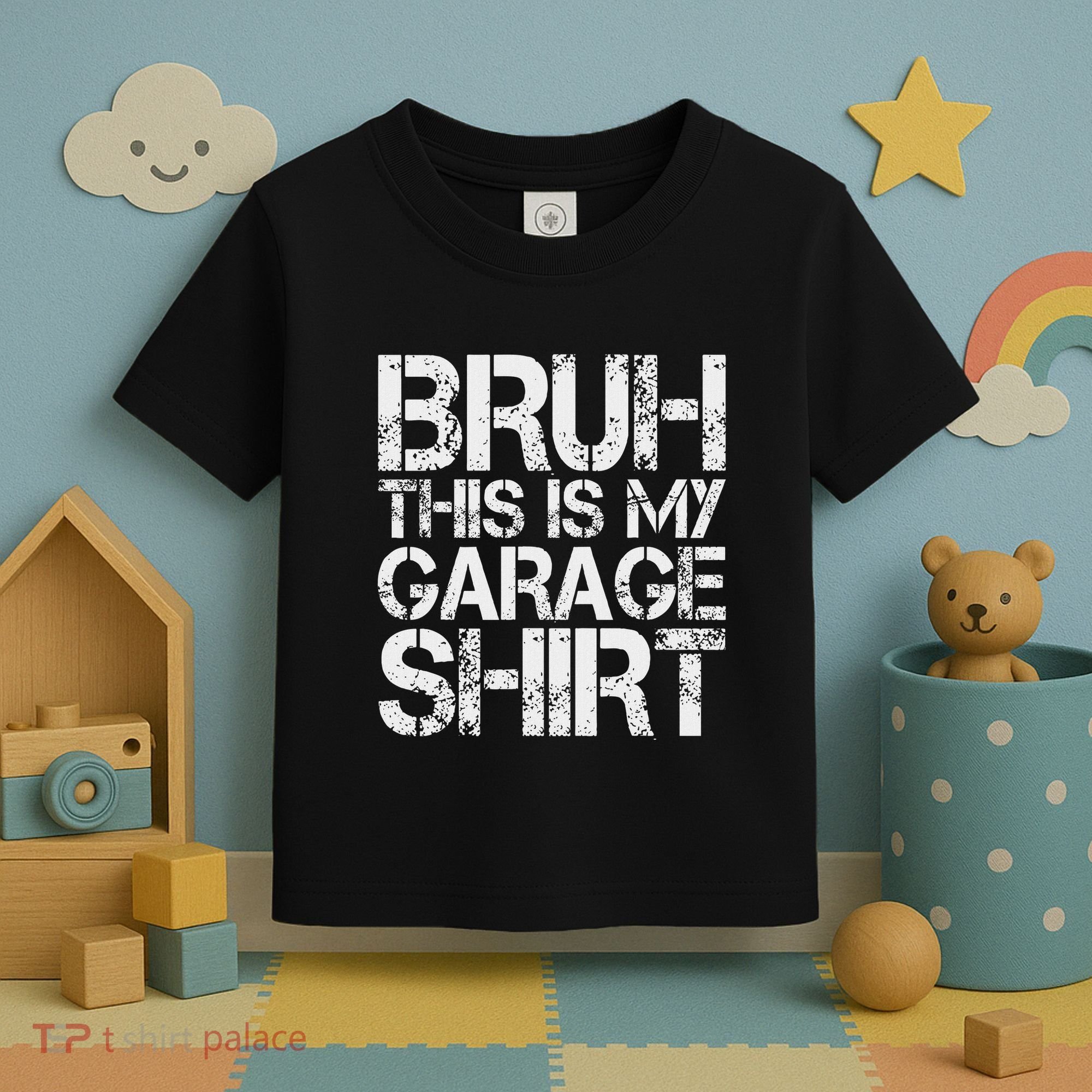 This Is My Garage Mechanic Dad Jokes Funny Fathers Day Toddler T-Shirt