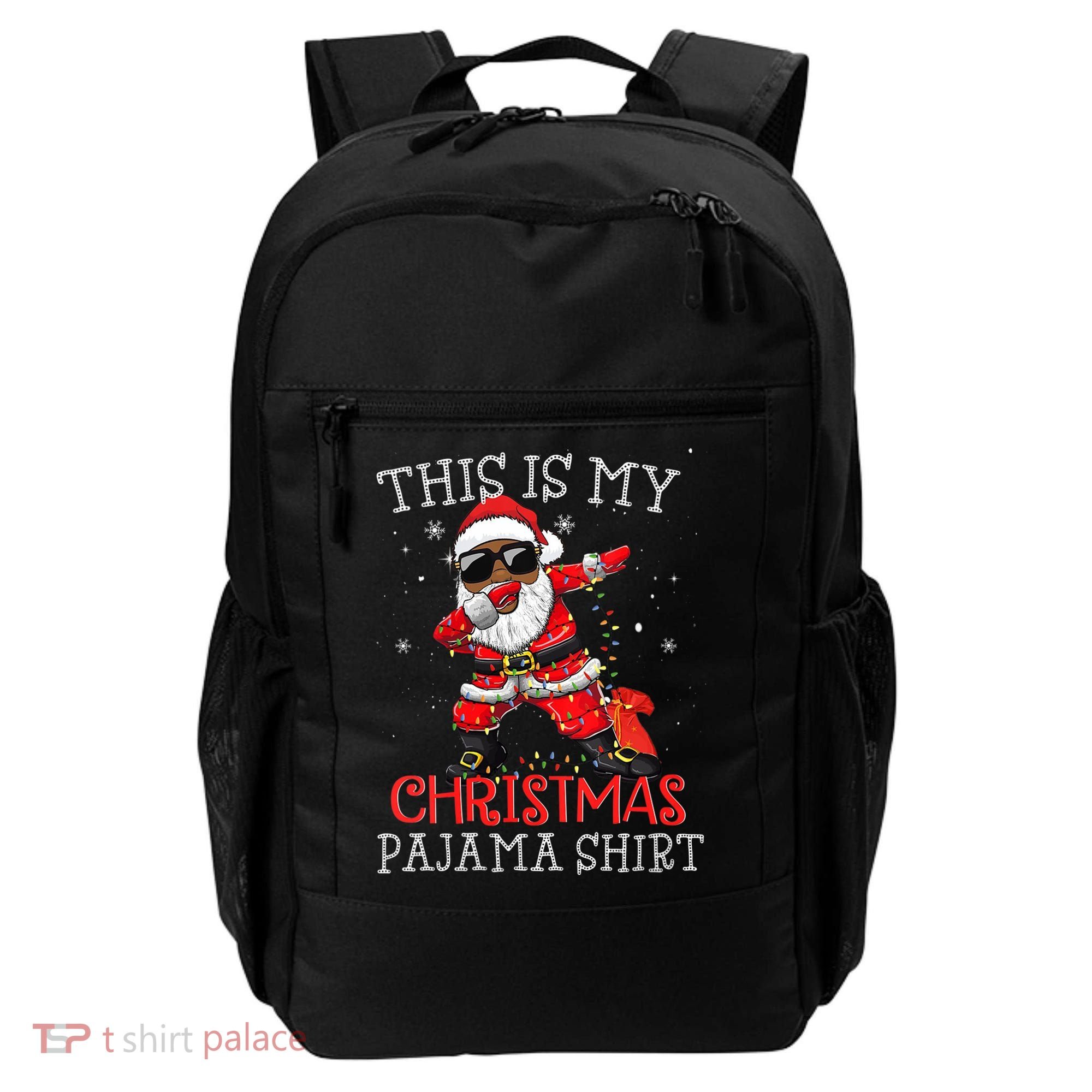This Is My Christmas Pajama Dabbing African American Santa Backpack