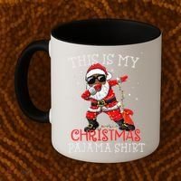 This Is My Christmas Pajama Dabbing African American Santa Coffee Mug thumb 2