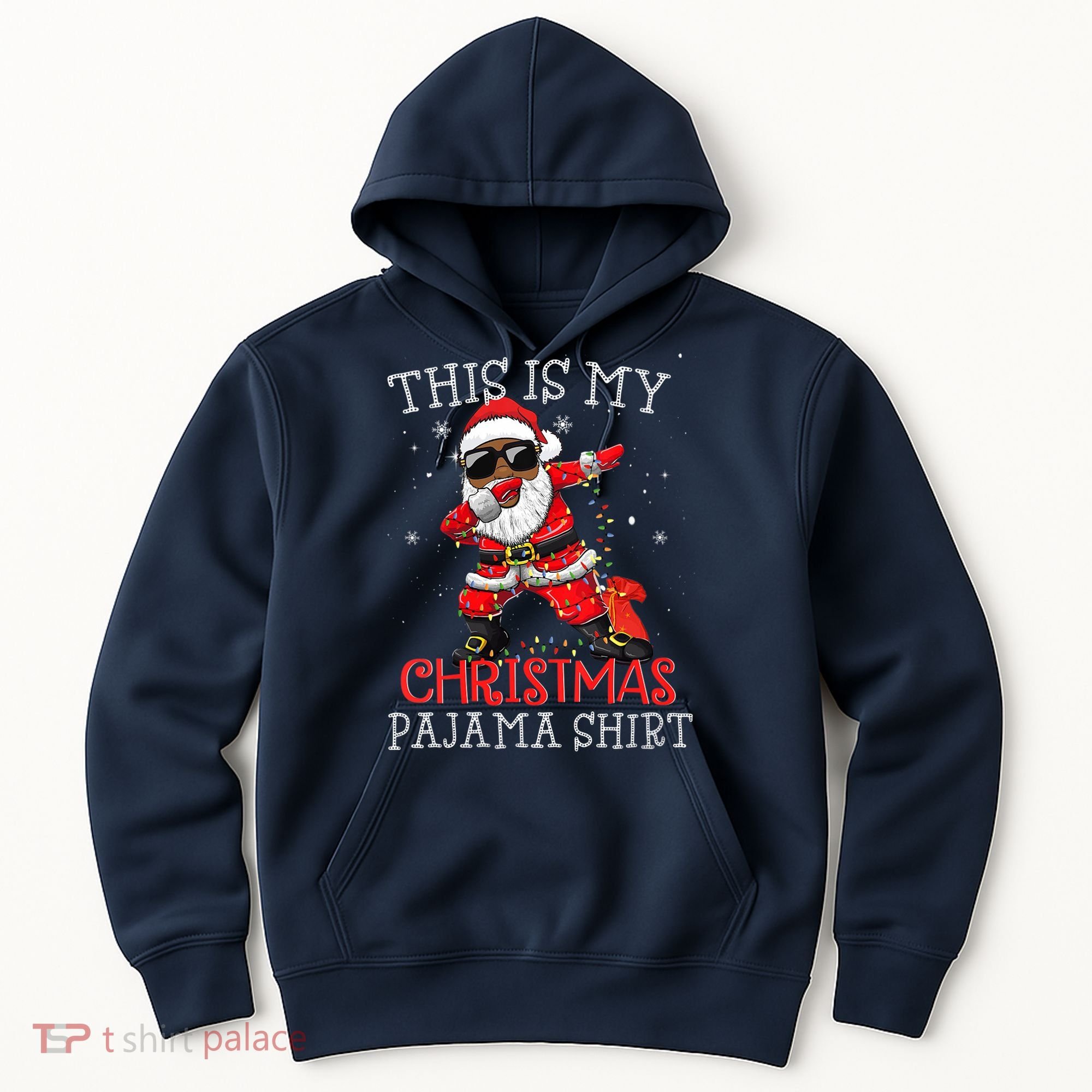 This Is My Christmas Pajama Dabbing African American Santa Hoodie